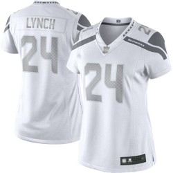 Limited Women's Marshawn Lynch White Jersey - #24 Football Seattle Seahawks Platinum