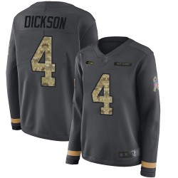 Limited Women's Michael Dickson Black Jersey - #4 Football Seattle Seahawks Salute to Service Therma Long Sleeve