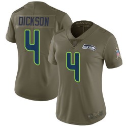 Limited Women's Michael Dickson Olive Jersey - #4 Football Seattle Seahawks 2017 Salute to Service