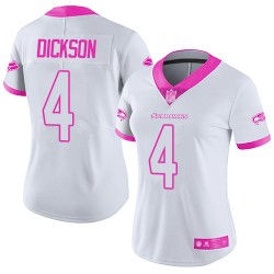 Limited Women's Michael Dickson White/Pink Jersey - #4 Football Seattle Seahawks Rush Fashion