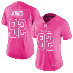 Limited Women's Nazair Jones Pink Jersey - #92 Football Seattle Seahawks Rush Fashion
