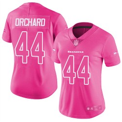 Limited Women's Nate Orchard Pink Jersey - #44 Football Seattle Seahawks Rush Fashion