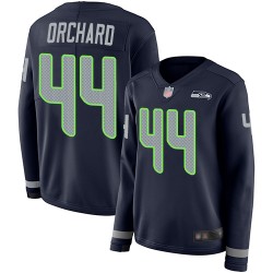 Limited Women's Nate Orchard Navy Blue Jersey - #44 Football Seattle Seahawks Therma Long Sleeve
