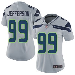 Limited Women's Quinton Jefferson Grey Alternate Jersey - #99 Football Seattle Seahawks Vapor Untouchable