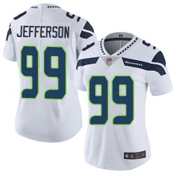 Limited Women's Quinton Jefferson White Road Jersey - #99 Football Seattle Seahawks Vapor Untouchable