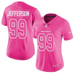 Limited Women's Quinton Jefferson Pink Jersey - #99 Football Seattle Seahawks Rush Fashion