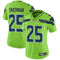 Limited Women's Richard Sherman Green Jersey - #25 Football Seattle Seahawks Rush Vapor Untouchable