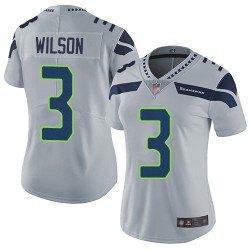 Limited Women's Russell Wilson Grey Alternate Jersey - #3 Football Seattle Seahawks Vapor Untouchable