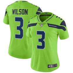 Limited Women's Russell Wilson Green Jersey - #3 Football Seattle Seahawks Rush Vapor Untouchable