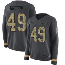 Limited Women's Shaquem Griffin Black Jersey - #49 Football Seattle Seahawks Salute to Service Therma Long Sleeve
