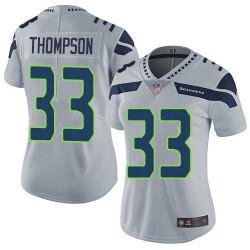 Limited Women's Tedric Thompson Grey Alternate Jersey - #33 Football Seattle Seahawks Vapor Untouchable