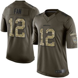 Limited Youth 12th Fan Green Jersey - Football Seattle Seahawks Salute to Service