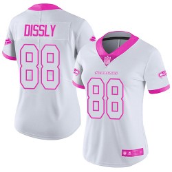 Limited Women's Will Dissly White/Pink Jersey - #88 Football Seattle Seahawks Rush Fashion