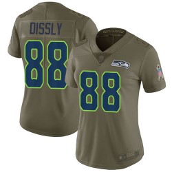 Limited Women's Will Dissly Olive Jersey - #88 Football Seattle Seahawks 2017 Salute to Service