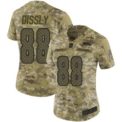 Limited Women's Will Dissly Camo Jersey - #88 Football Seattle Seahawks 2018 Salute to Service