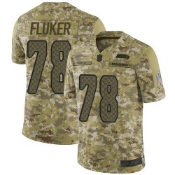 Limited Youth D.J. Fluker Camo Jersey - #78 Football Seattle Seahawks 2018 Salute to Service