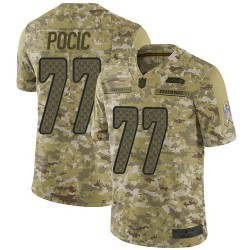 Limited Youth Ethan Pocic Camo Jersey - #77 Football Seattle Seahawks 2018 Salute to Service