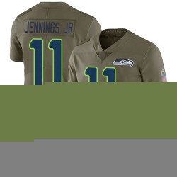 Limited Youth Gary Jennings Jr. Olive Jersey - #11 Football Seattle Seahawks 2017 Salute to Service