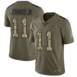 Limited Youth Gary Jennings Jr. Olive/Camo Jersey - #11 Football Seattle Seahawks 2017 Salute to Service