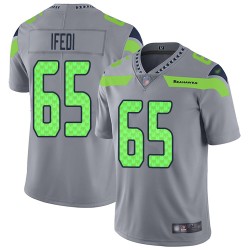 Limited Youth Germain Ifedi Silver Jersey - #65 Football Seattle Seahawks Inverted Legend