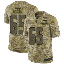 Limited Youth Germain Ifedi Camo Jersey - #65 Football Seattle Seahawks 2018 Salute to Service