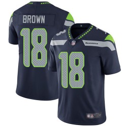 Limited Youth Jaron Brown Navy Blue Home Jersey - #18 Football Seattle Seahawks Vapor Untouchable