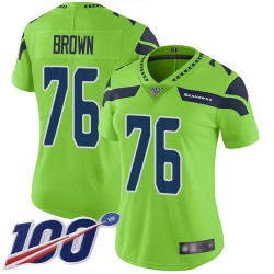 Limited Women's Duane Brown Green Jersey - #76 Football Seattle Seahawks 100th Season Rush Vapor Untouchable