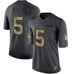 Limited Youth Jason Myers Black Jersey - #5 Football Seattle Seahawks 2016 Salute to Service