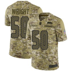 Limited Youth K.J. Wright Camo Jersey - #50 Football Seattle Seahawks 2018 Salute to Service
