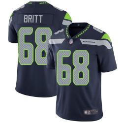 Limited Youth Justin Britt Navy Blue Home Jersey - #68 Football Seattle Seahawks Vapor Untouchable