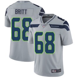Limited Youth Justin Britt Grey Alternate Jersey - #68 Football Seattle Seahawks Vapor Untouchable