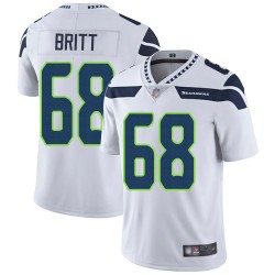 Limited Youth Justin Britt White Road Jersey - #68 Football Seattle Seahawks Vapor Untouchable