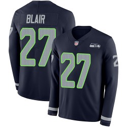 Limited Youth Marquise Blair Navy Blue Jersey - #27 Football Seattle Seahawks Therma Long Sleeve