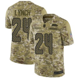Limited Youth Marshawn Lynch Camo Jersey - #24 Football Seattle Seahawks 2018 Salute to Service
