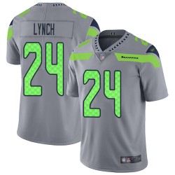 Limited Youth Marshawn Lynch Silver Jersey - #24 Football Seattle Seahawks Inverted Legend