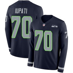Limited Youth Mike Iupati Navy Blue Jersey - #70 Football Seattle Seahawks Therma Long Sleeve