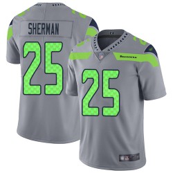 Limited Youth Richard Sherman Silver Jersey - #25 Football Seattle Seahawks Inverted Legend