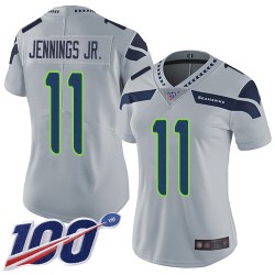 Limited Women's Gary Jennings Jr. Grey Alternate Jersey - #11 Football Seattle Seahawks 100th Season Vapor Untouchable