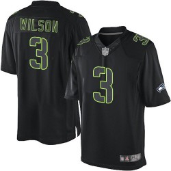 Limited Youth Russell Wilson Black Jersey - #3 Football Seattle Seahawks Impact