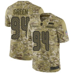 Limited Youth Rasheem Green Camo Jersey - #94 Football Seattle Seahawks 2018 Salute to Service