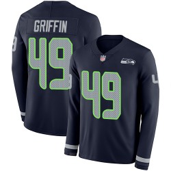 Limited Youth Shaquem Griffin Navy Blue Jersey - #49 Football Seattle Seahawks Therma Long Sleeve