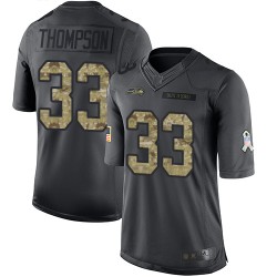 Limited Youth Tedric Thompson Black Jersey - #33 Football Seattle Seahawks 2016 Salute to Service