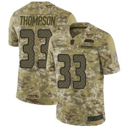 Limited Youth Tedric Thompson Camo Jersey - #33 Football Seattle Seahawks 2018 Salute to Service
