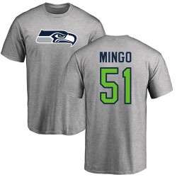 Barkevious Mingo Ash Name & Number Logo - #51 Football Seattle Seahawks T-Shirt
