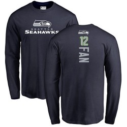 12th Fan Navy Blue Backer - Football Seattle Seahawks Long Sleeve T-Shirt