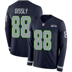 Limited Youth Will Dissly Navy Blue Jersey - #88 Football Seattle Seahawks Therma Long Sleeve