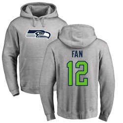12th Fan Ash Name & Number Logo - Football Seattle Seahawks Pullover Hoodie