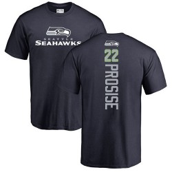 C. J. Prosise Navy Blue Backer - #22 Football Seattle Seahawks T-Shirt