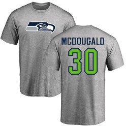 Bradley McDougald Ash Name & Number Logo - #30 Football Seattle Seahawks T-Shirt