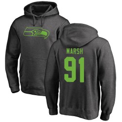 Cassius Marsh Ash One Color - #91 Football Seattle Seahawks Pullover Hoodie